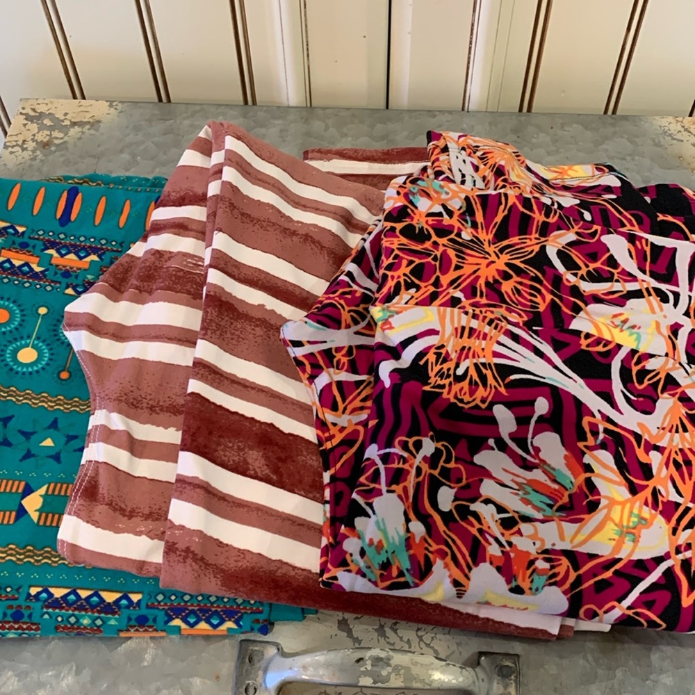 LuLaRoe leggings TC. New, old school print.Take all three pair for $10